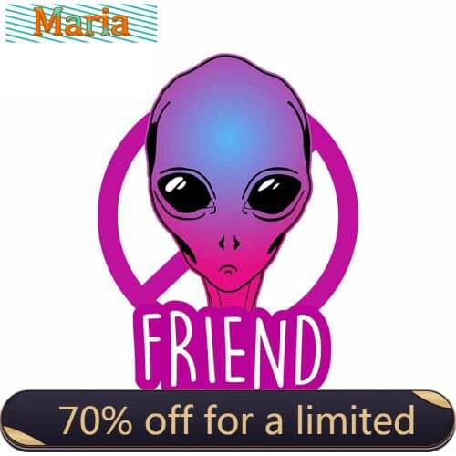 Aliens Ufo Friend Waterproof Decal Trunk Cartoon Car Stickers Trunk Refrigerator Cartoon Decoration Waterproof PVC