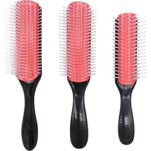 9 Row Hairdressing Comb Removable Straight Curly Styling Hair Brush Straight Curly Hair Detangling Brush Scalp Massage Hairbrush