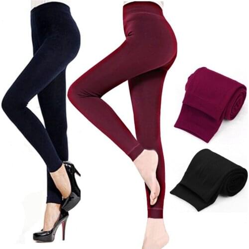 Christmas Leggings Wholesale Leggings For Women Thick Slim Leggings Casual Winter Warm Faux Velvet Legging Knitted Super Elastic