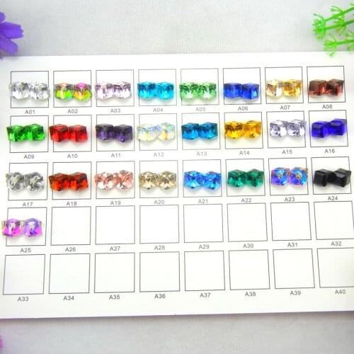 Glass Crystal 4mm 6mm 8mm 10mm Cubic shape All Colors mix rhinestone Glue on for nail art phone cover handimade accessories diy