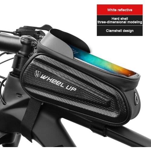 Bike Front Frame Bags Bicycle Phone Bags Waterproof Storage Cycling Pack Fit Phones Below Top Tube Mount Handlebar