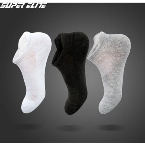 SUPER ELITE Towel Thick Basketball Sock Ankle Terry Winter Warm Solid Color Men Large Size Cotton Short Socks