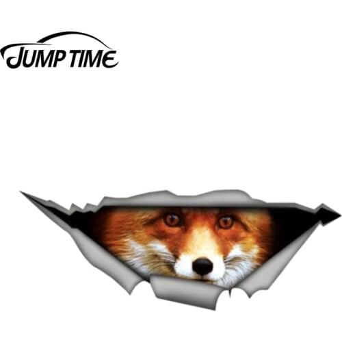 Jump Time 13cm x 4.8cm Fox car decal 3D Pet Graphic Vinyl Decal Car Window Laptop Bumper Animal Car Stickers