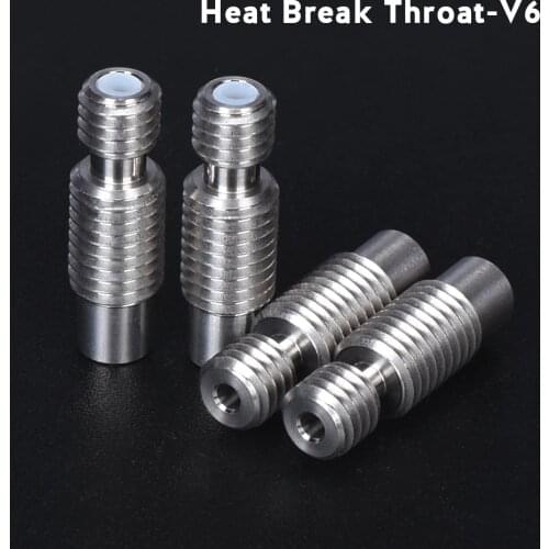 High Precision V6 Throat Heat Break All Metal/Teflonto PTFE Tube For E3d V6 Hotend Heater Block 1.75mm 3D Printer Parts