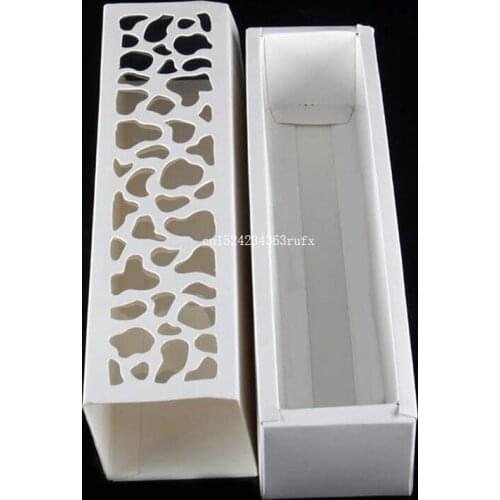 100pcs Gift Boxes Cookie Package Strip Hollow Macarons Box Chocolate Muffin Biscuits Box Baking Package