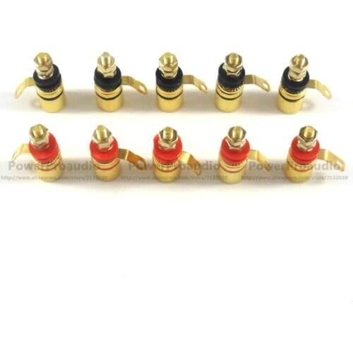 10x Amplifier Speaker Binding Post Long gold copper solder Terminals Connectors