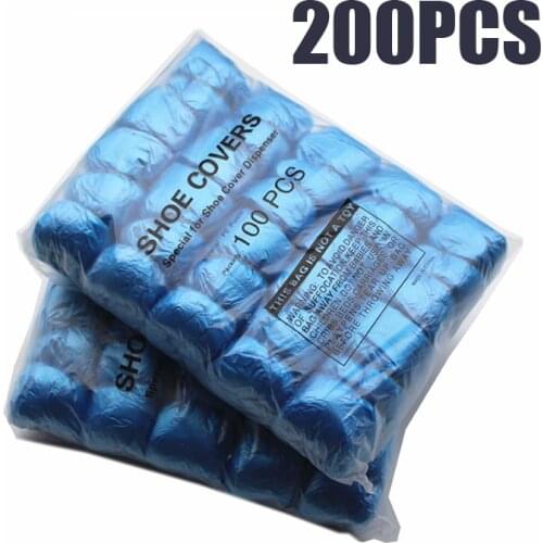 200 PCS T Buckle PE Shoe Cover Machine Shoe Cover Blue Disposable Convenient And Comfortable Model House High Quality Shoe Cover
