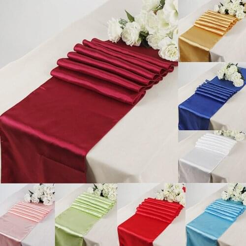 30x275cm Satin Table Runners Table Decoration For Home Party Wedding Christmas Decoration Table Cover Tablecloth Accessories