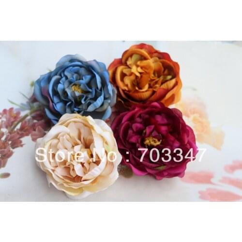 7cm Silk Tea Rose Flower Head Diy Hair Flower Accessories Craft Silk Flower Heads