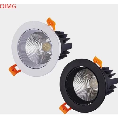 Anti Glare Dimmable Recessed COB LED Downlights 9W 12W 15W 18W CREE Chip LED Ceiling Spot Lights Background Lamp Indoor Lighting