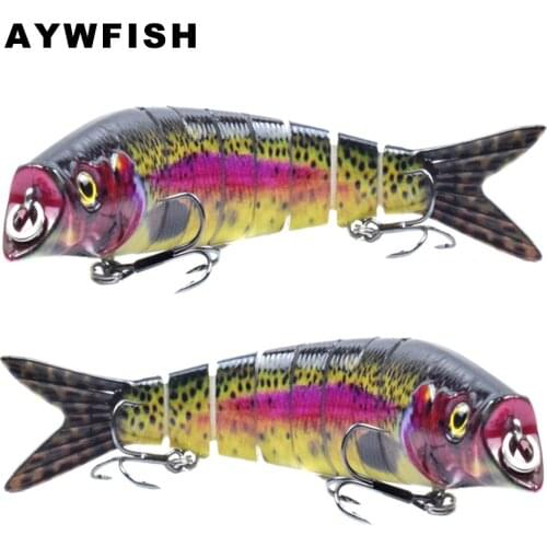 AYWFISH Jointed Swimbait 140mm 21.5g Wholesale Factory Handmade Hard Bait 8 Segmented Wobbler Large Mouth Trout Fishing Lure