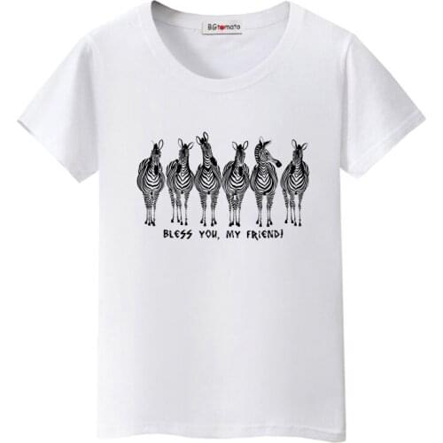 BGtomato A lot of zebras t shirt fashion streetwear women clothes 2019 chemise femme friends tshirt harajuku korean clothes