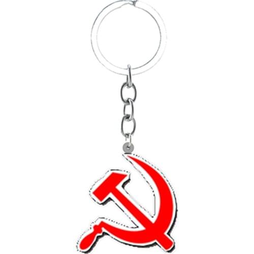 TAFREE CCCP USSR Soviet Symbol Key Chains Epoxy resin Pendant For Bag Keyring Key-holder Jewelry 2021