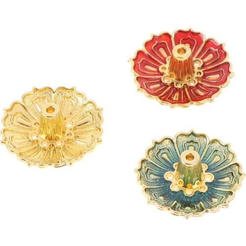 9 Holes Lotus Incense Burner Holder Flower Statue Censer Plate Incense Base Plug For Sticks & Cone Home Decoration 3 Colors
