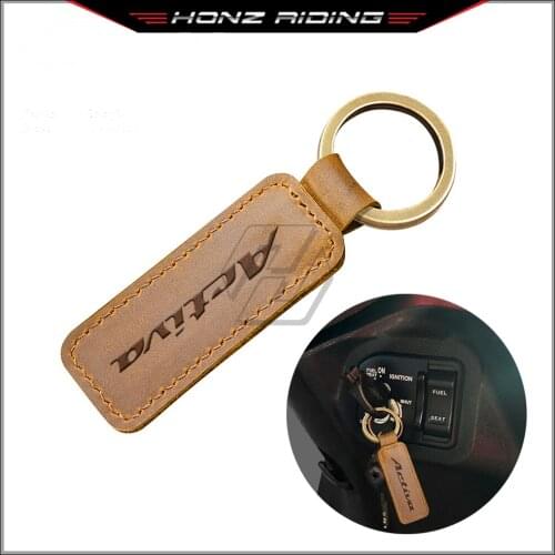 For Honda Activa 125 6G Scooter Motorcycle Cowhide Keychain Key Ring