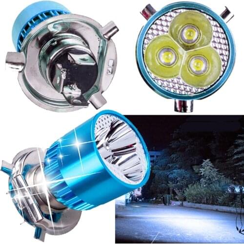 Car Lights DC 12-85V H4 3 LED Motorcycle Headlight Bulbs Hi/Lo Scooter Lamp ATV Fog Light Separated Standard High Low Beam