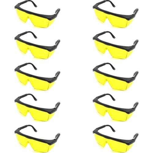 Gzhengtong 10pc Yellow Automotive Air Conditioning Leak Detector Glass UV Protection Adjustable Glasses