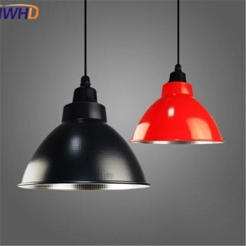 IWHD American Aluminum Pendant Light LED For Home Lighting Hanging Lamp Colorful Lampshade Led Bulb Bedroom Bar Lights Fixture
