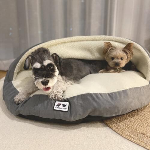 Kennel Is Fully Removable and Washable Cat Nest Dog Bed Pet Cave Teddy Bichon Dog Cushion Lamb Wool Soft Comfortable and Durable