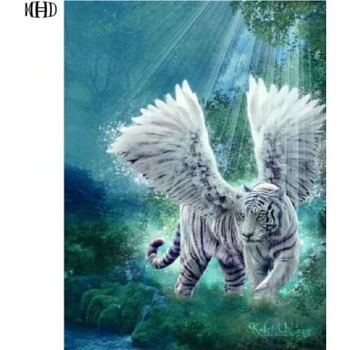 MHD 3D diamond embroidery Animal Tiger pattern full diamond mosaic picture home decor diy diamond painting cross stitch kits