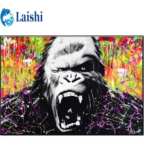 5D DIY Abstract doodle gorilla Diamond Painting Cross Stitch Kits Embroidery Full Mosaic Rhinestone Craft Lovers for Home Decor