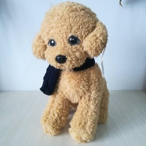 New toy about 32cm lovely squatting dog with scarf, plush toy soft dog doll birthday gift b2699