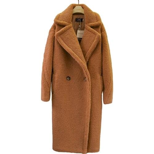 2020 new teddy coat faux fur long coat women lamb fur coat 10 color thick coat freeshipping