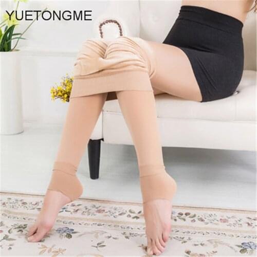 Autumn winter woman thick warm leggings candy color charcoal Stretch Fleece Pants Trample Feet Leggings PTS006