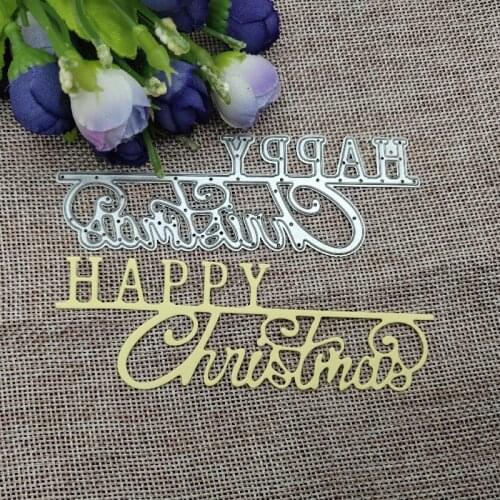 Letters Happy Christmas greeting Metal Cutting Dies Stencils For Card Making Decorative Embossing Suit Paper Cards Stamp DIY
