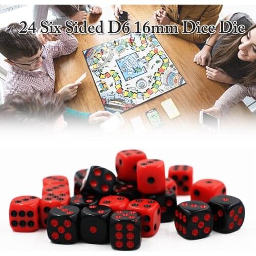 24Pcs/Lot Dices 8mm Plastic White Gaming Dice Standard Six Sided Decider Birthday Parties Board Game Drop Shipping
