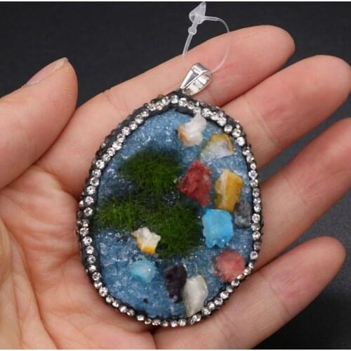 Natural Resin Pendant Irregular Purple Quartz Diamonds Faceted Pendant Necklace for DIY Jewelry Best Birthday Gift Size 33x53mm