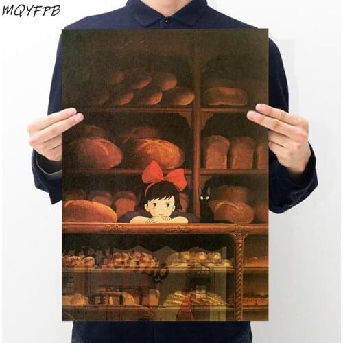 Anime Kikis Delivery Service Kraft Paper Posters Wall Stickers Home Furnishings Decorative Paintings Gifts