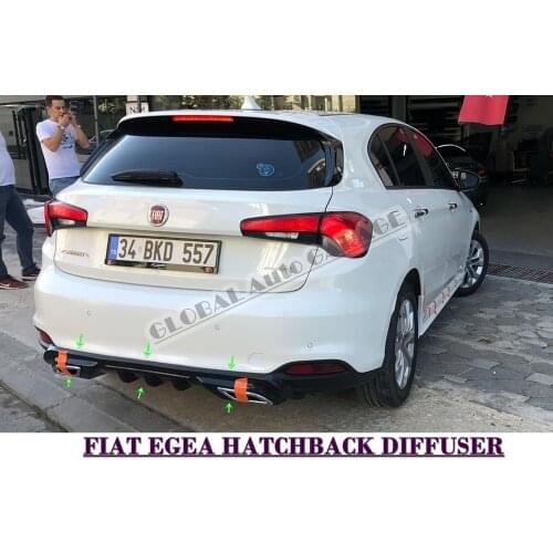 For Fiat Tipo Hatchback 2015 2016 2017 2018 2019 2020 Diffuser Extension Rear Bumper Attachment Car Styling Auto Exhaust Sport