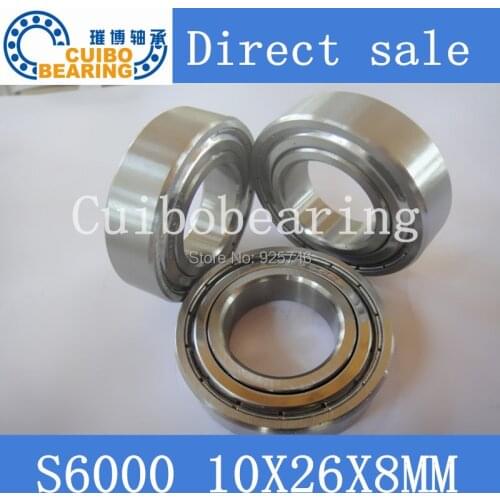 10PCS Stainless Steel Bearing Miniature S6000ZZ S6000 2RS Ball Bearings 10x26x8