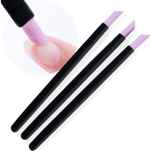 Black Quartz Scrubs Stone Cuticle Stick Pen Cuticle Nail Art Pusher Spoon Cut Nail Pusher Manicure Care Tools