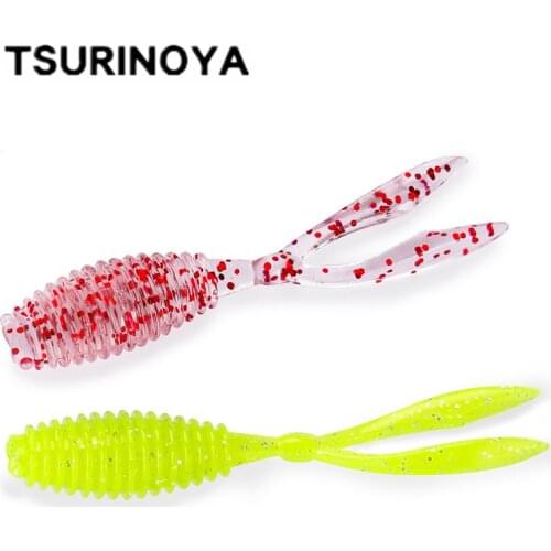TSURINOYA Ajing Soft Fishing Lure Luminous/UV 38mm 0.5g Rockfish Ocean Rock Jigging Plastic Swimbait Jig Wobber Worm Soft Baits