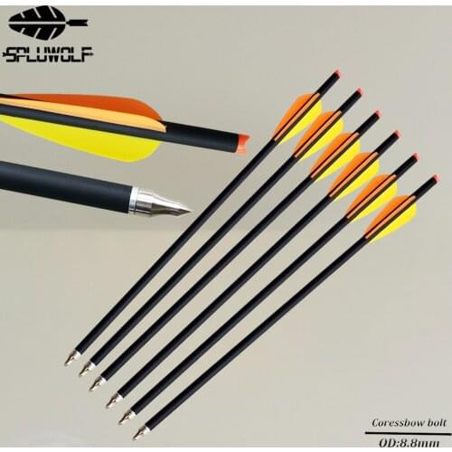 OD 8.8 mm Archery Target Carbon Arrows with Replaceable Piont Crossbow Bolts For Hunting