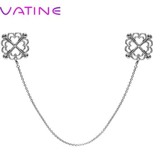 VATINE A Pair Nipple Stimulator Sex Toys for Couple Adult Games Breast Clips Stainless Steel Nipple Clamps Erotic Toys