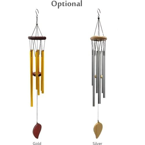 Wind Chimes 6pcs Aluminum Tubes Chimes Simple European Style Windbells Melodious Soothing Sound for Outdoor Indoor Decoration