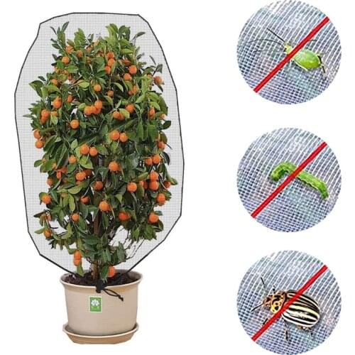 Plants Protecting Bag Gardening Drawstring Design Bug-proof Bird-proof Netting Bag For Potted Plants Flower Cover