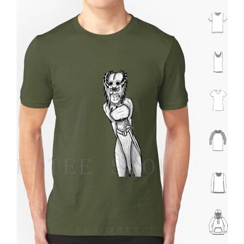 Evil Female Pred T Shirt DIY Big Size 100% Cotton Female Evil Vs Weapons Worrier