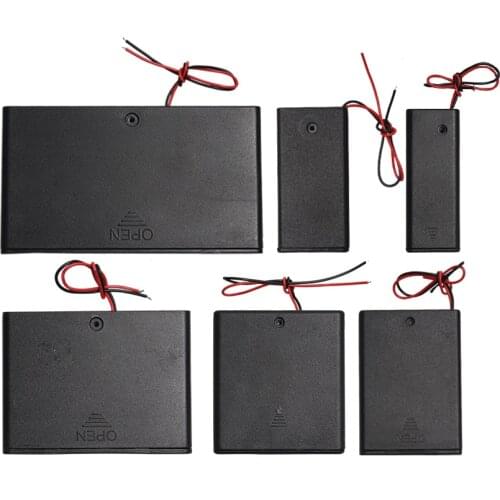 1Pcs 1 2 3 4x 6x 8x AA Battery Holder Storage Case Box With Switch&Cover for 12V AAA Batteries Standard Container