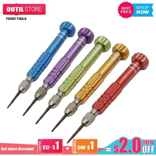 1pc 5-in-1 Aluminum Screwdriver Phone Disassemble Maintenance Tools Combination Set Precision Screwdriver Group Kit