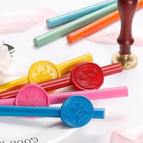 10Pcs/Set Sealing Wax Stick DIY Cylindrical Fire Manuscript Sealing Wax For Wedding Postage Letter Vintage Column Wax Seal Stamp