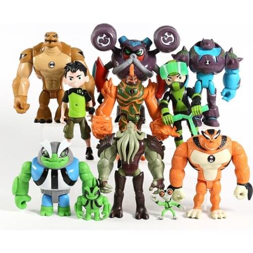 11pcs/set Ben Grey Matter Heatblast Humongousaur Rath Vilgax PVC Action Figures Kids Toys Gifts