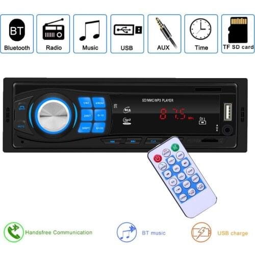 12V Car Bluetooth Stereo Audio FM Radio Hands-free AUX USB MP3 Music Player