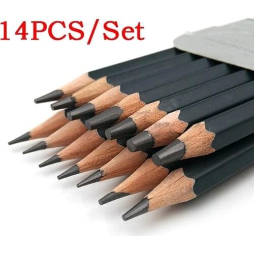 14 Pcs/set Professional Sketch Drawing Pencil Set Painting Pencils Stationery Supplies