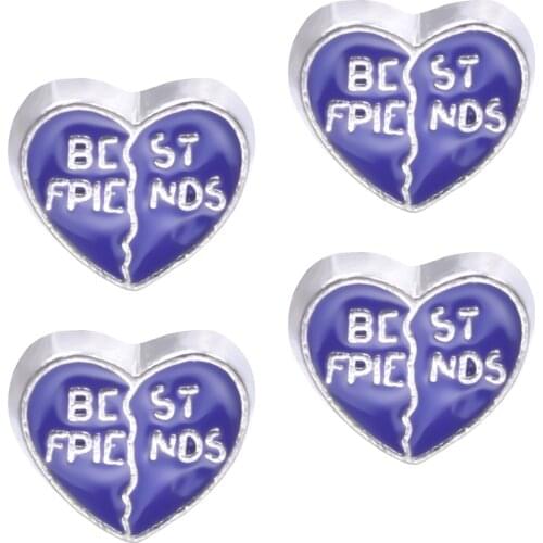 F150 Floating Locket Charms Best Friends Heart Charms Pendants For Glass Living Floating Locket 8*8mm
