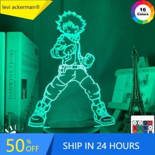 3D Lamp Izuku Midoriya Figure Kids Bedroom Nightlight Led Touch Sensor Room Lighting Anime My Hero Academia Gift Led Night Light