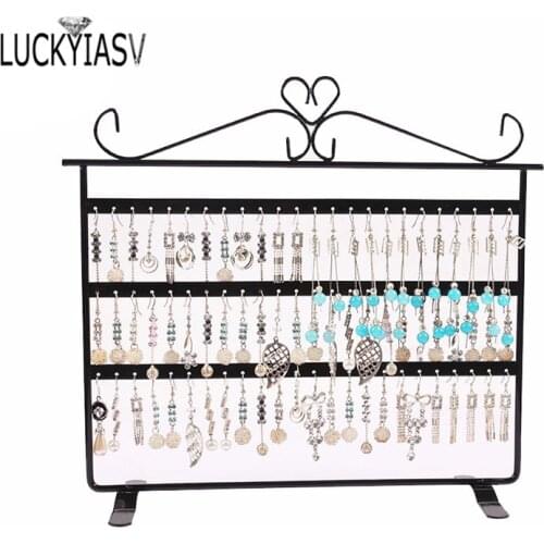 72Holes Earring Holder Display Stand Metal Stud Earrings Jewelry Frame Iron Jewelry Display Stand Earrings Storage Rack For Stud